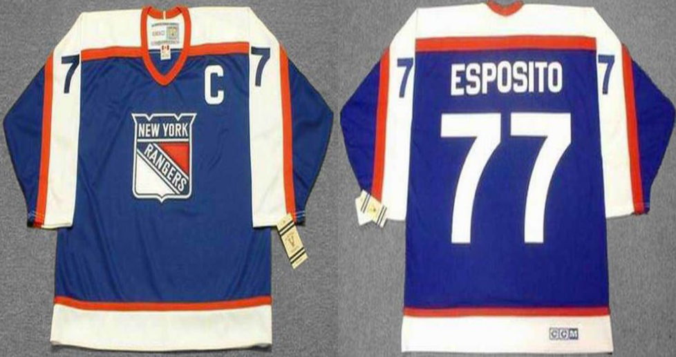 2019 Men New York Rangers #77 Esposito blue CCM NHL jerseys->new york rangers->NHL Jersey